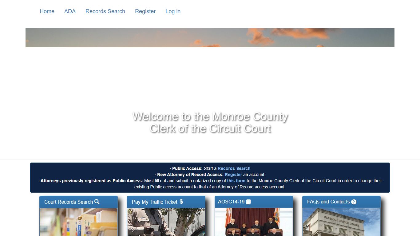Monroe County Clerk of the Circuit Court Records Search